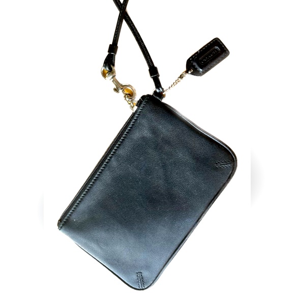 SOLD - Coach Leather Wristlet Clutch | Black - Picture 2 of 6